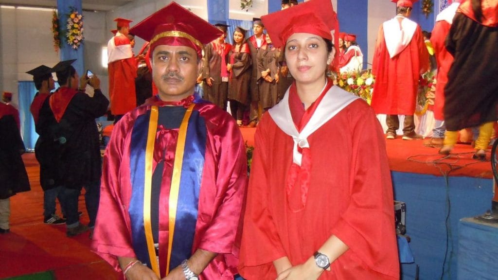 Alok Tripathi with his first Phd student Aparajita Sharma, now in-charge of the UAW | Photo: Special arrangement