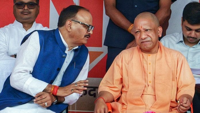 File photo of UP Dy CM Brajesh Pathak (L) and UP CM Yogi Adityanath (R) | ANI