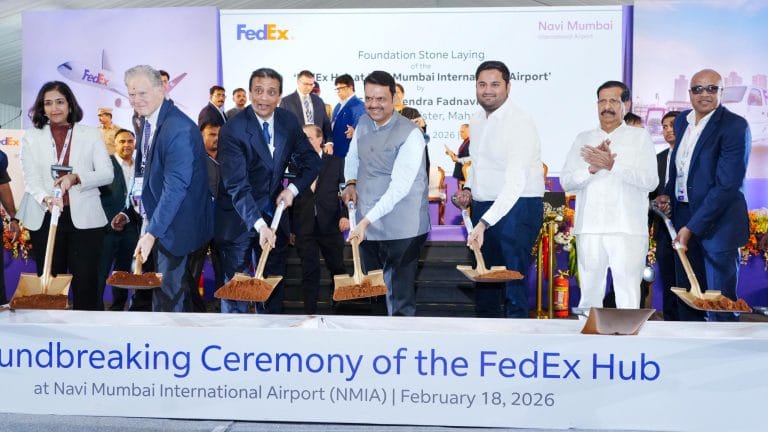 Fadnavis kicks off Rs 2500 crore FedEx cargo hub at Navi Mumbai airport, aims for $5 tn economy by 2047