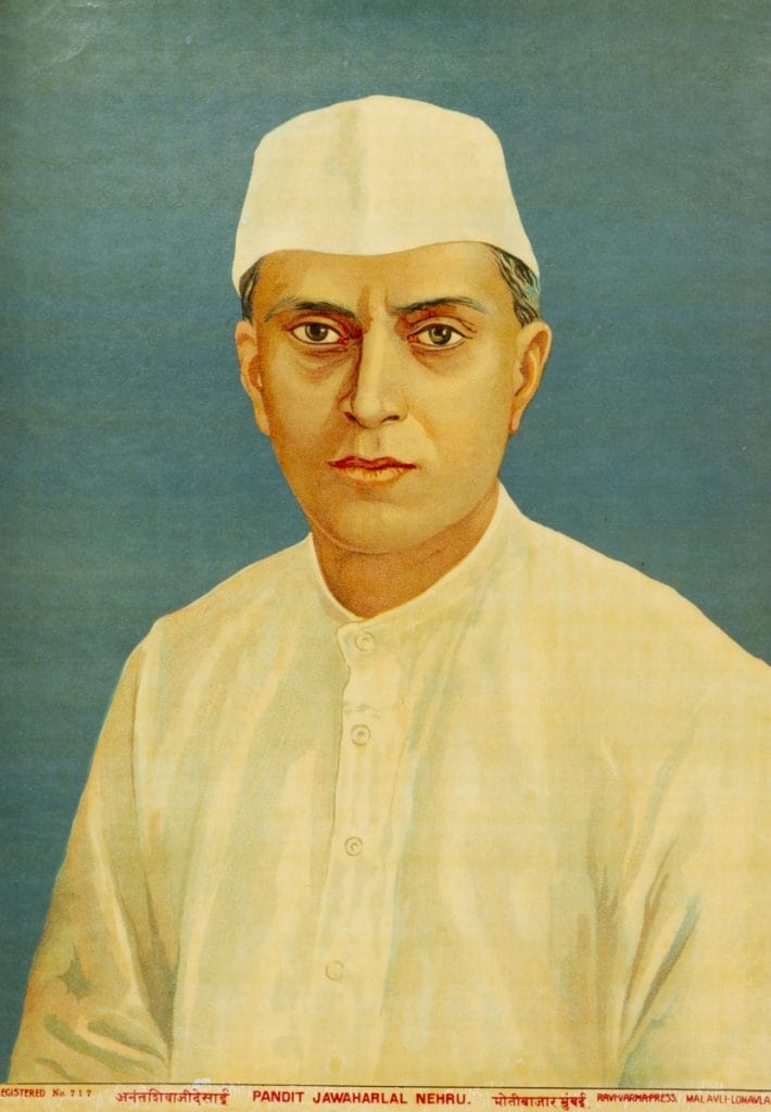 Pandit Jawaharlal Nehru | Anant Shivaji Desai, Ravi Varma Press, c. 1930s | Oleograph, 35.56 x 25.40 cm | Courtesy Archer Art Gallery, Ahmedabad, MAP,Bengaluru