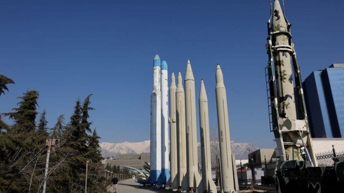Iranian missiles are displayed in a park in Tehran, Iran, 31 January 2026 | Majid Asgaripour/WANA | Reuters