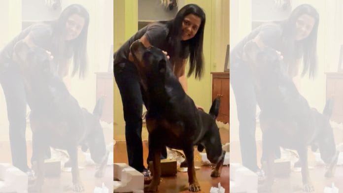 Mahua Moitra with Henry | X @MahuaMoitra