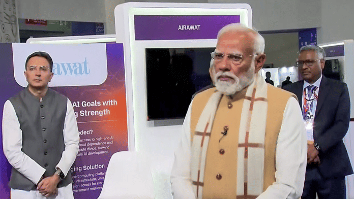 Prime Minister Narendra Modi during the inaugural event of India AI Impact Summit at Bharat Mandapam in New Delhi Monday | ANI video grab