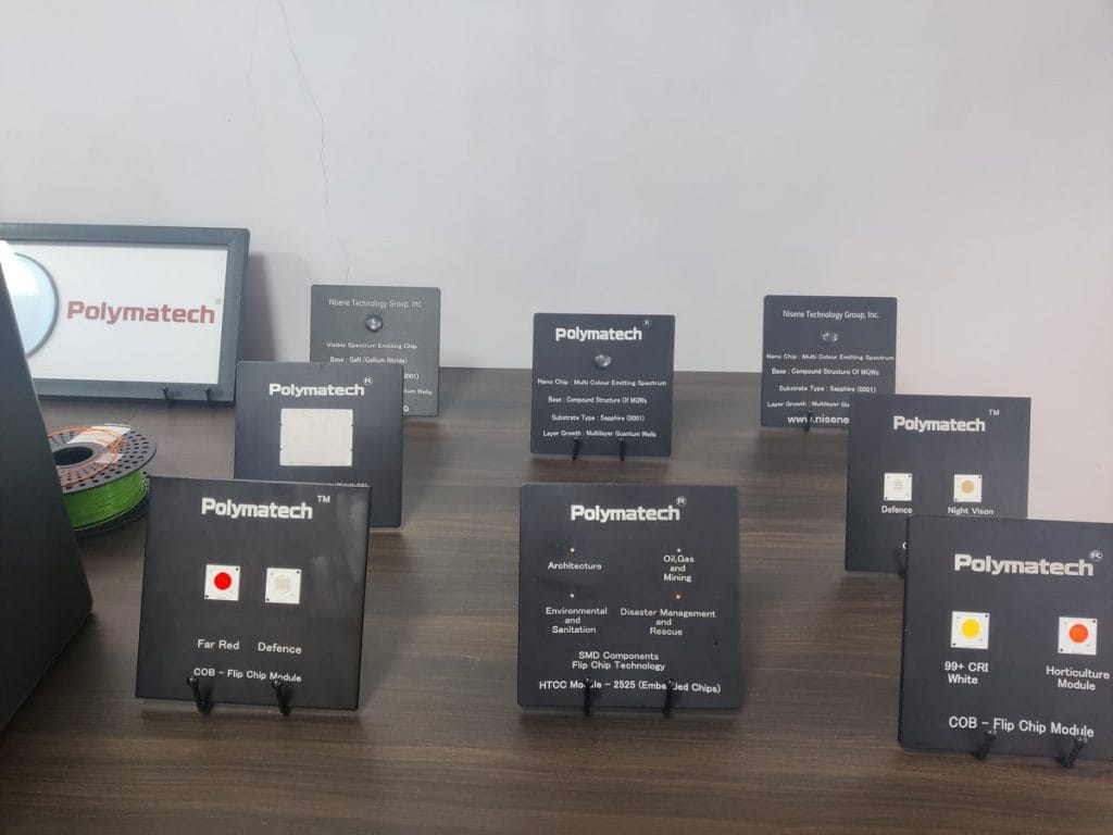 Different kinds of semiconductor chips manufactured by Polymatech at the dark factory 