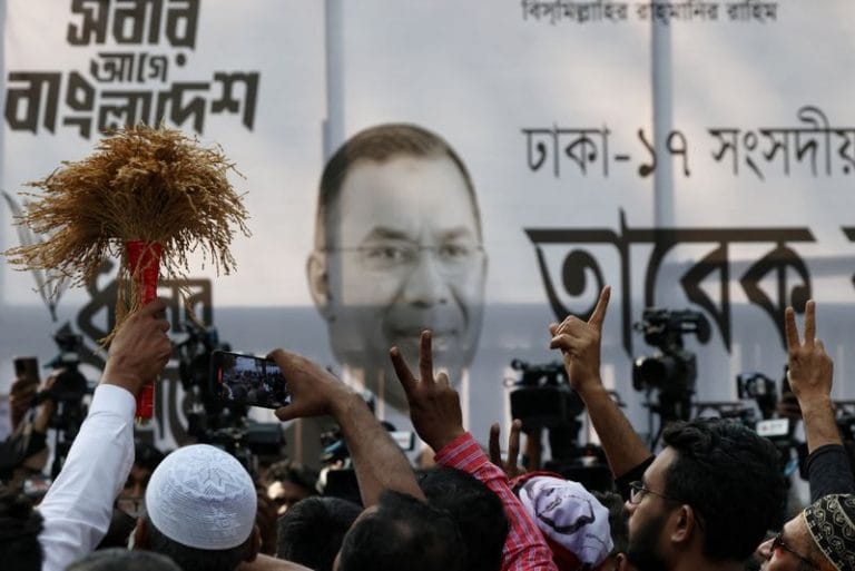 Son of Bangladesh’s former rulers poised for power as BNP sweeps poll