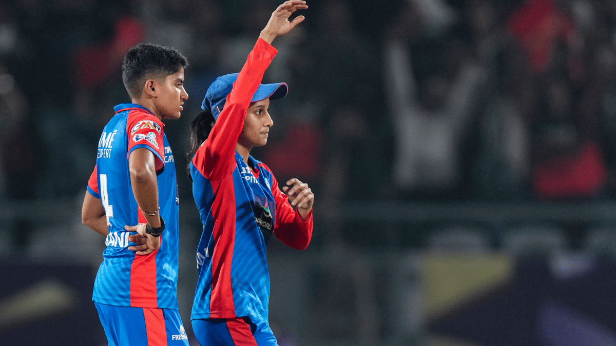 Delhi Capitals' captain Jemimah Rodrigues with teammate Shree Charani | PTI
