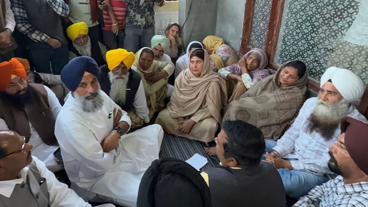 Bikram Singh Majithia, General Secretary, Shiromani Akali Dal, at the deceased's house | X