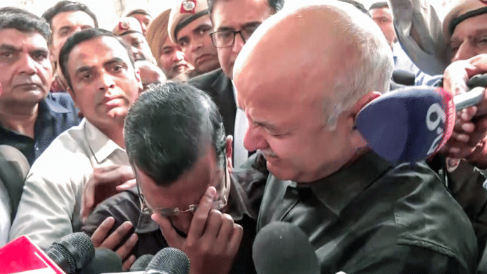Ex-Delhi CM Arvind Kejriwal breaks down as he speaks to the media after being discharged in the Delhi Excise Policy case. | ANI video grab