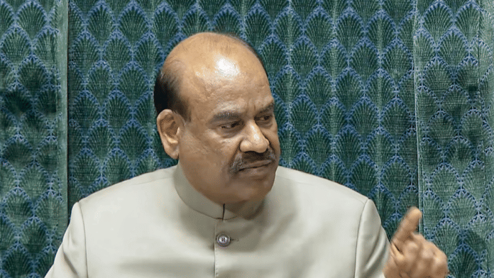 Lok Sabha Speaker Om Birla conducts proceedings in the House during the Budget session of Parliament, in New Delhi on Thursday | Sansad TV via PTI
