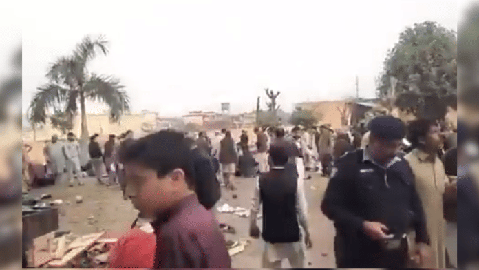 Screengrab showing the aftermath of the blast at the mosque in Islamabad | X/@samartoor3086
