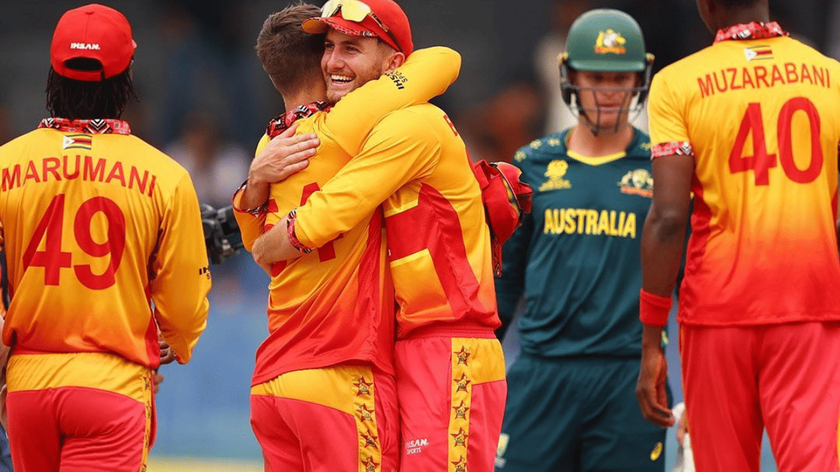 Zimbabwe's victory against Australia and Oman ensured they in Super 8. | X/@ZimCricketv