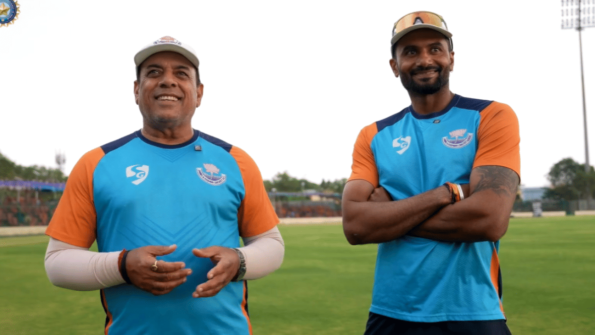 J&K chief coach Ajay Sharma with captain Paras Dogra. | Screengrab/bcci.tv
