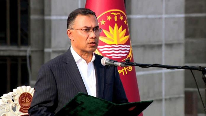 Tarique Rahman at his swearing in ceremony, in Dhaka, Bangladesh | PTI