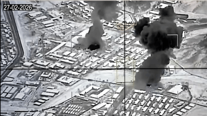 Smoke rises following what Pakistani and Taliban officials say are Pakistani strikes, in Kabul, Afghanistan | Screenshot from video released by Pakistani forces | Handout via Reuters