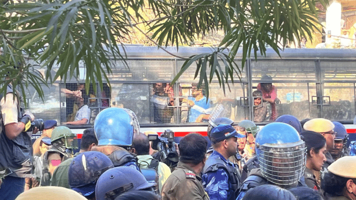 The standoff originated after JNUSU called a march from Sabarmati Dhaba on campus to Shastri Bhawan in central Delhi | By special arrangement