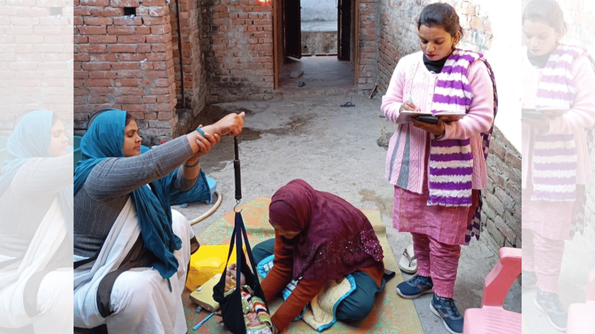 A baby weighting machine brought by CM fellows in Kaushambi block.| By special arrangement