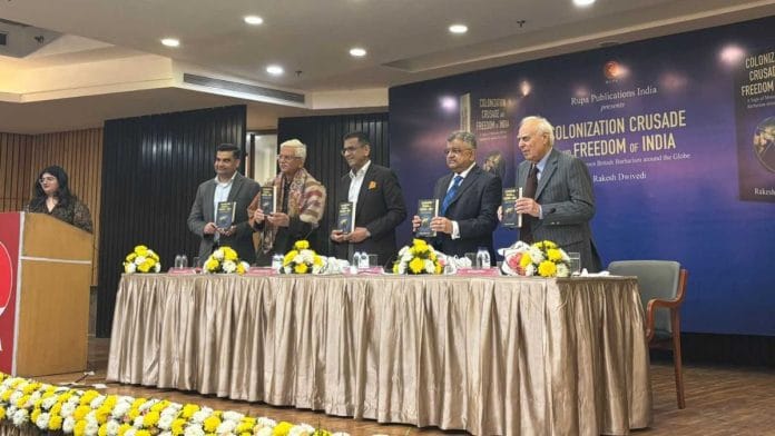 Panellists at the launch of 'Colonisation Crusade and the Freedom of India' at India International Centre, New Delhi | Photo: Samridhi Tewari