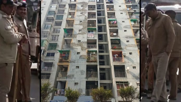 Residential building in Ghaziabad where the family of the victims lived | Mayank Kumar, ThePrint