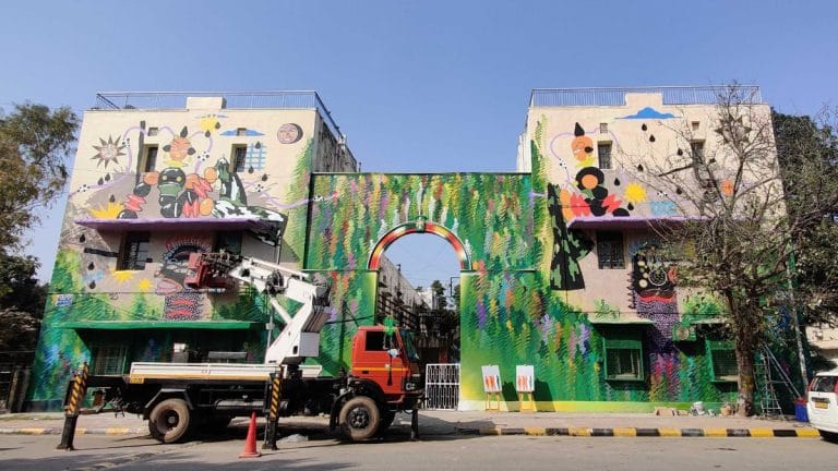 Graffiti meets diplomacy on walls of Lodhi Art District. India-Spain in Garden of Encounters