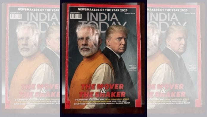 Donald Trump shared an image of an India Today magazine cover when announcing the India-US trade deal. AI versions of this cover are being used by Pakistanis to mock Asim Munir and Shehbaz Sharif. | Truth Social