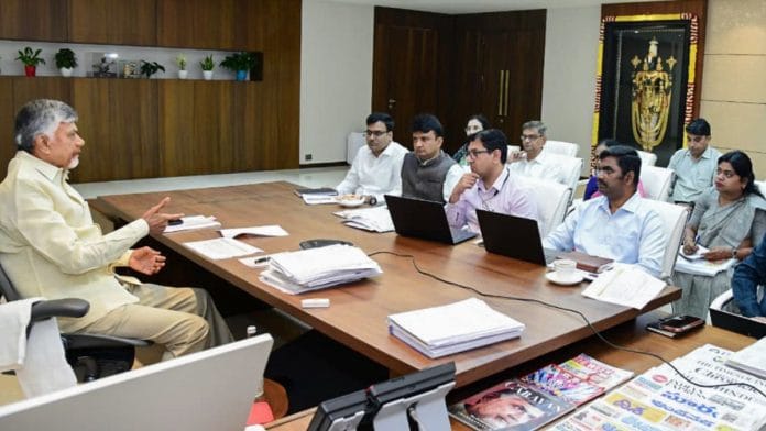 File photo of Andhra Pradesh Chief Minister Chandrababu Naidu conducting a review of the Medical and Health Department, at the secretariat in Amaravati | Source: @AndhraPradeshCMX/ANI