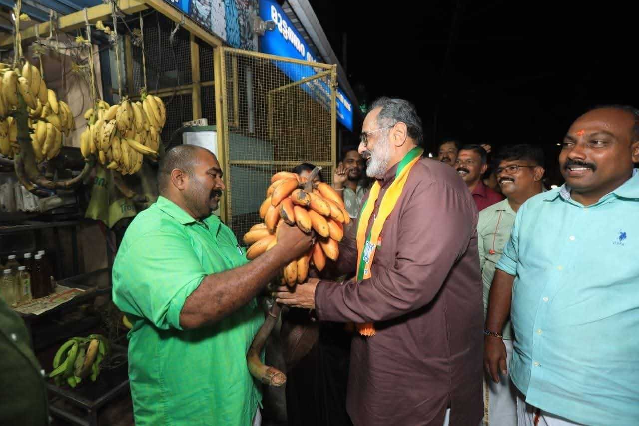 Rajeev Chandrasekhar canvassing in Nemom | Facebook/Rajeev Chandrasekhar