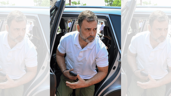 Lok Sabha LoP Rahul Gandhi within Parliament premises during the Budget Session, New Delhi, on Wednesday. | ANI Photo/Jitender Gupta