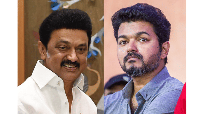 File photo | DMK chief MK Stalin (left) & TVK founder Vijay | Wikipedia