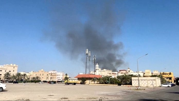 Representative Image | Smoke rises from an area surrounding U.S. Embassy following a strike, amid the U.S.-Israel conflict with Iran, in Bayan, Kuwait, March 2, 2026, in this screengrab from a video obtained by Reuters.