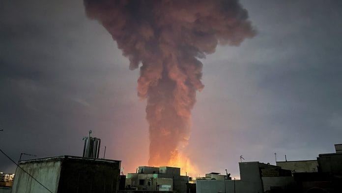 Smoke rises following an explosion, amid the U.S.-Israeli conflict with Iran, in Tehran, Iran, March 7, 2026. Picture taken with a mobile phone. | Majid Asgaripour/WANA (West Asia News Agency) via REUTERS