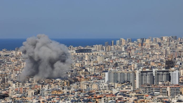 Smoke rises after an Israeli strike on Beirut's southern suburbs, Lebanon, March 11, 2026, following an escalation between Hezbollah and Israel amid the U.S.-Israeli conflict with Iran. | REUTERS/Raghed Waked
