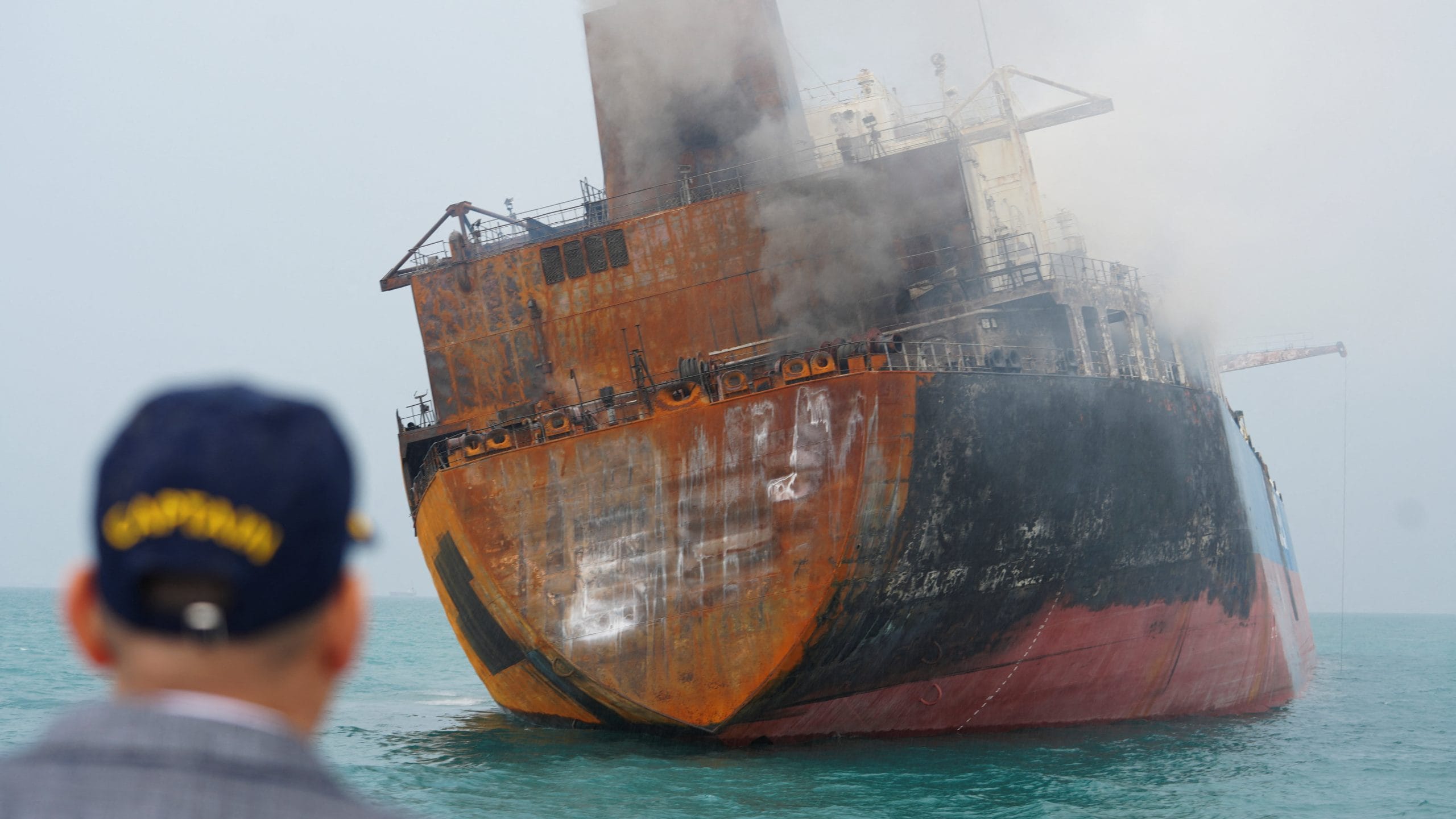Thai-flagged tanker carrying Iraqi fuel oil damaged after catching fire near Basra, Iraq on 12 March 2026 | Mohammed Aty/Reuters