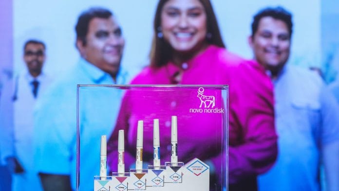 Injection pens for Wegovy, manufactured by Novo Nordisk A/S, on display during a news conference in Mumbai | Bloomberg