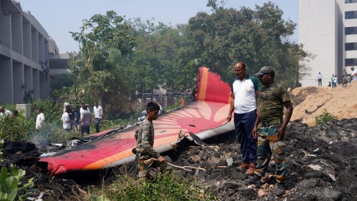 Aircraft debris at the crash site of Air India flight AI171 in Gujarat, India, in June 2025. | Photographer: Siddharaj Solanki/Bloomberg