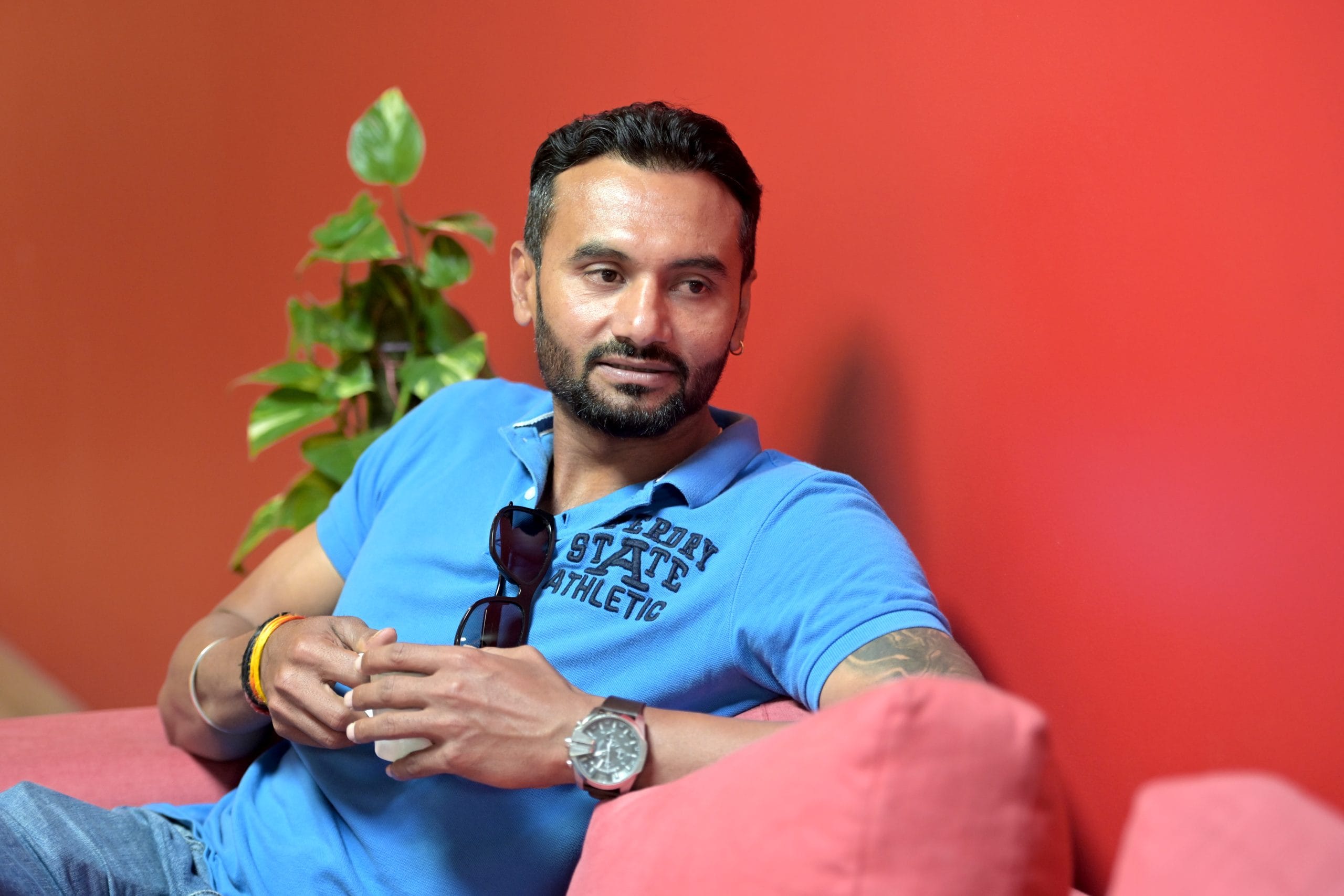 J&K cricket team skipper, Paras Dogra, at ThePrint newsroom. The team won their first Ranji trophy this year under his leadership. | Suraj Singh Bisht | ThePrint