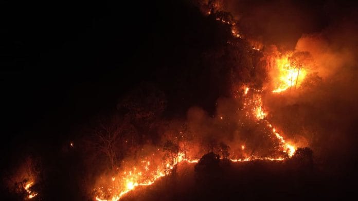 Forest Fire in Pasighat,Arunachal Pradesh | Photo from @IAF_MCC on X