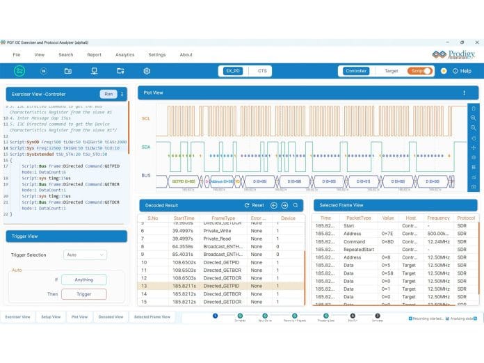 Prodigy Technovations Enhances Industry leading I3C Protocol Exerciser and Analyzer with Advanced Application-Level Protocol NVMe-MI, SPDM and PLDM Support