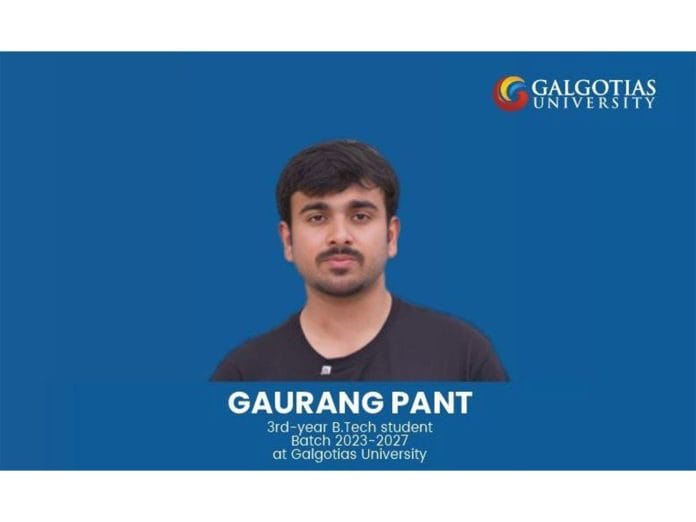 Galgotias University IEEE Chapter Wins National Recognition; Gaurang Pant Receives Richard E. Merwin Student Scholarship
