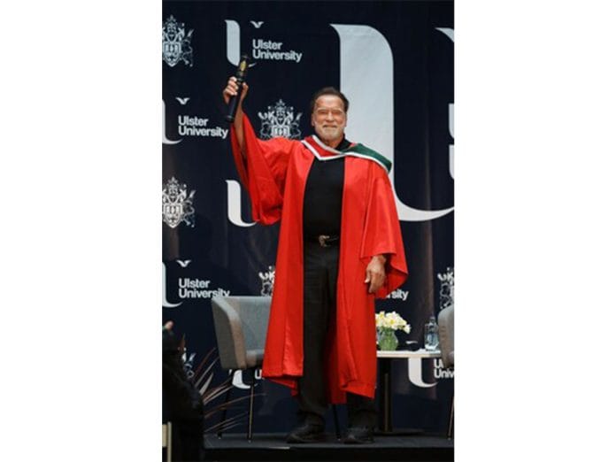 Arnold Schwarzenegger receives Honorary Doctorate from Ulster University