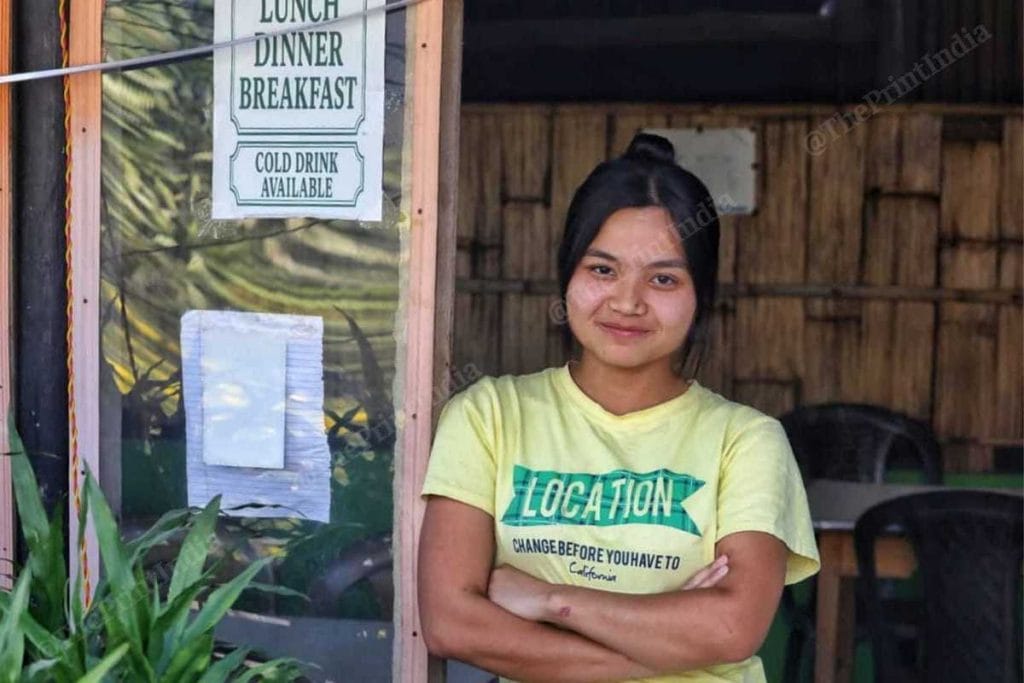 Barisukh Khongjee, who runs a café in the village, said she has shut it every Sunday in the six years she has been running it | photo: Praveen Jain ThePrint 