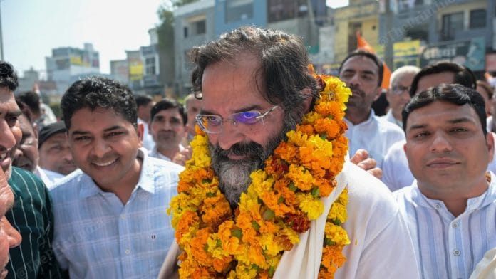 Congress leader Brijendra Singh during the Sadbhav Yatra in Haryana | Suraj Singh Bisht | ThePrint