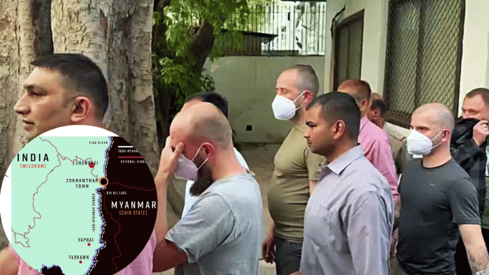 Arrested foreign nationals being taken away after being produced before NIA court in New Delhi last Monday. | ANI