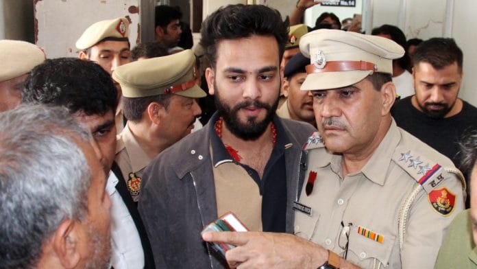 YouTuber and Bigg Boss OTT 2 winner Elvish Yadav being produced in a Gurugram court in an unrelated case on 23 March 2024 | ANI