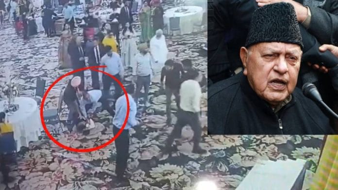 Former Jammu & Kashmir chief minister Farooq Abdullah was shot at Wednesday, with his security personnel deflecting the firearm and later overpowering the man | Screengrab from X/ANI