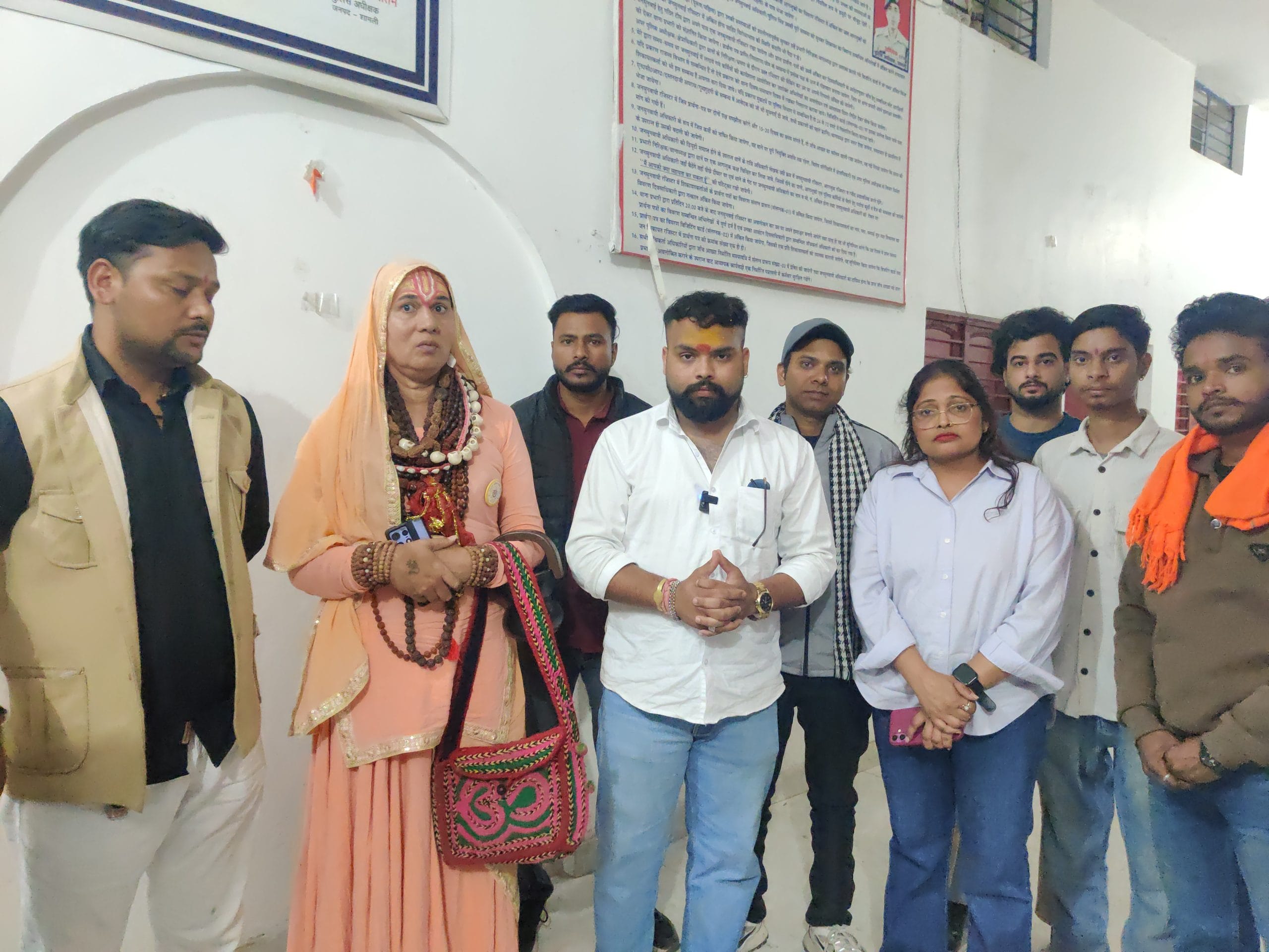 Shradha Rajput of Hindu Raksha Dal poses with supporters in Meerut | Photo: Anu Verma | ThePrint