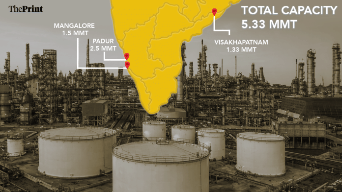 India holds 5.33 million metric tonnes (MMT) of crude oil reserves at three storage caverns in Visakhapatnam, Mangalore, and Padur | Featured image: Deepakshi Sharma | ThePrint