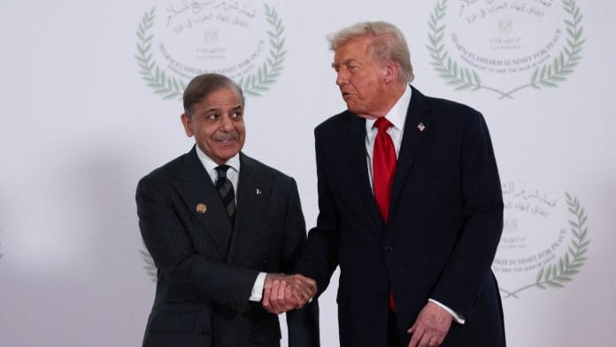 File photo of US President Donald Trump and Pakistani Prime Minister Shehbaz Sharif at a world leaders' summit in Sharm el-Sheikh, Egypt, 13 October 2025 | Photo: Suzanne Plunkett | Reuters
