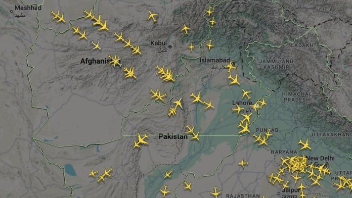 Flightradar24 showing commercial air traffic | X