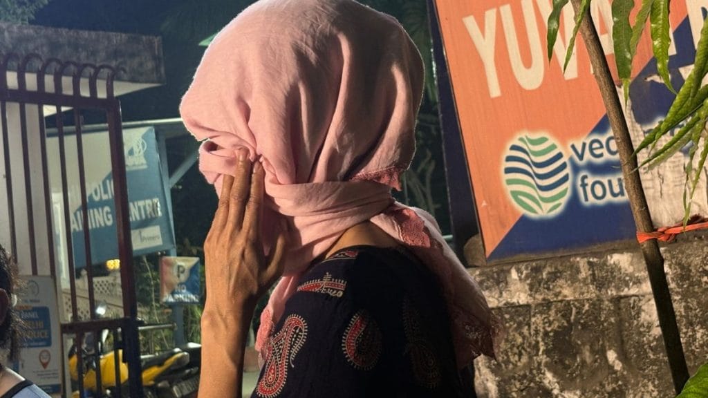 The victim, covering her injuries, with a dupatta. Sakshi Mehra | ThePrint