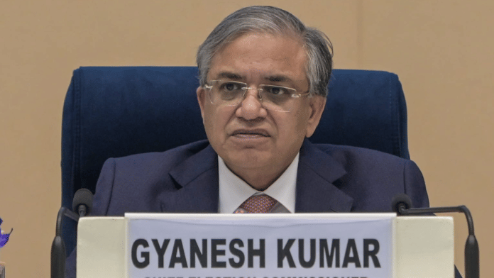 Chief Election Commissioner Gyanesh Kumar at the press conference at Vigyan Bhavan in New Delhi on Sunday | Suraj Singh Bisht | ThePrint